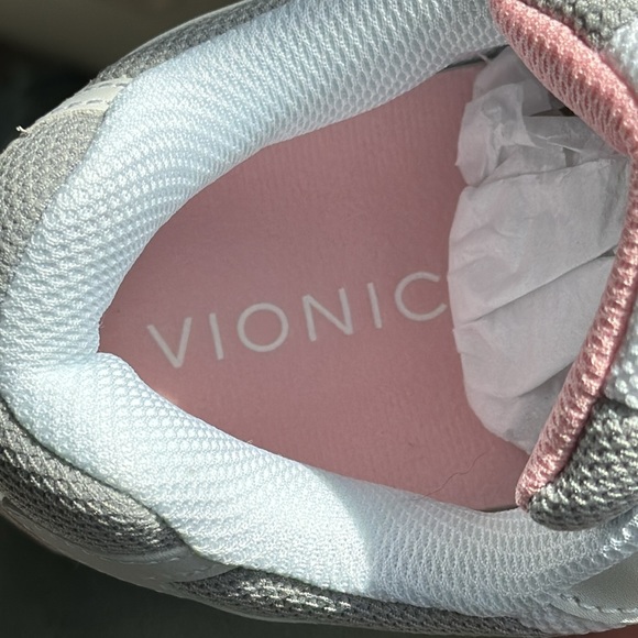 Vionic 23Walk Walking Shoe - Women's NWT White Leather Pink Blue new in Box - Picture 9 of 11